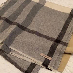 Men’s Half Mega Check Brushed Tonal extra fine wool scarf